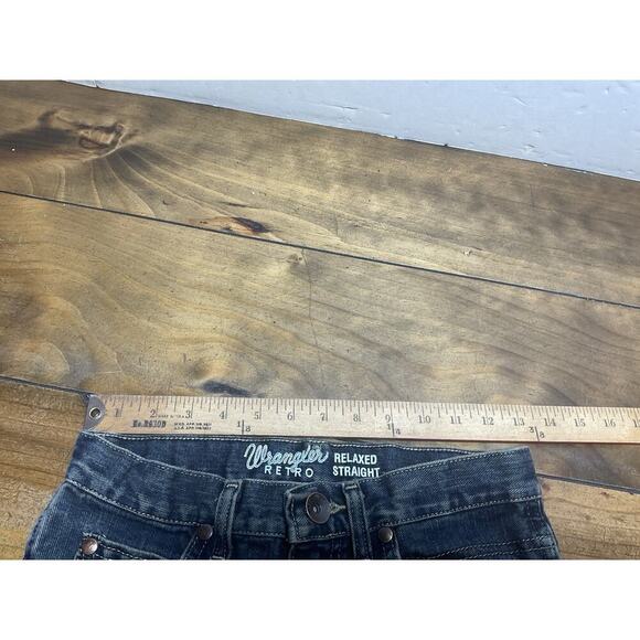 Wrangler Retro Relaxed Straight Blue Jeans Youth Size 16 Slim Adjustable Waist - Picture 7 of 9